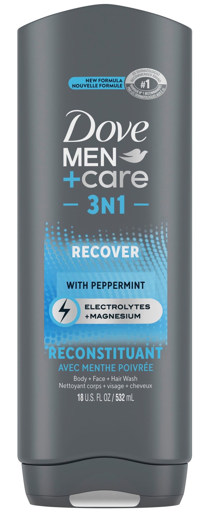 Dove Men+care 3-in-1 (body + Face + Hair Wash) Recover With Peppermint