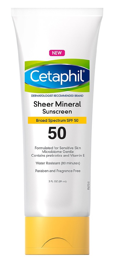 Cetaphil Sheer Mineral Sunscreen SPF 50 Face & Body Lotion Fragrance Free