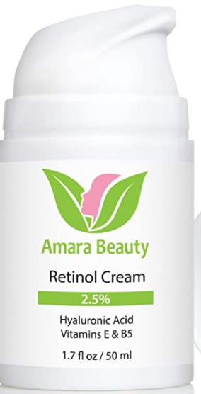 Amara Beauty Retinol Cream For Face 2.5% With Hyaluronic Acid & Vitamins E & B5
