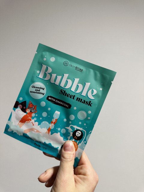 Skin Bliss Bubble Sheet Mask With Charcoal