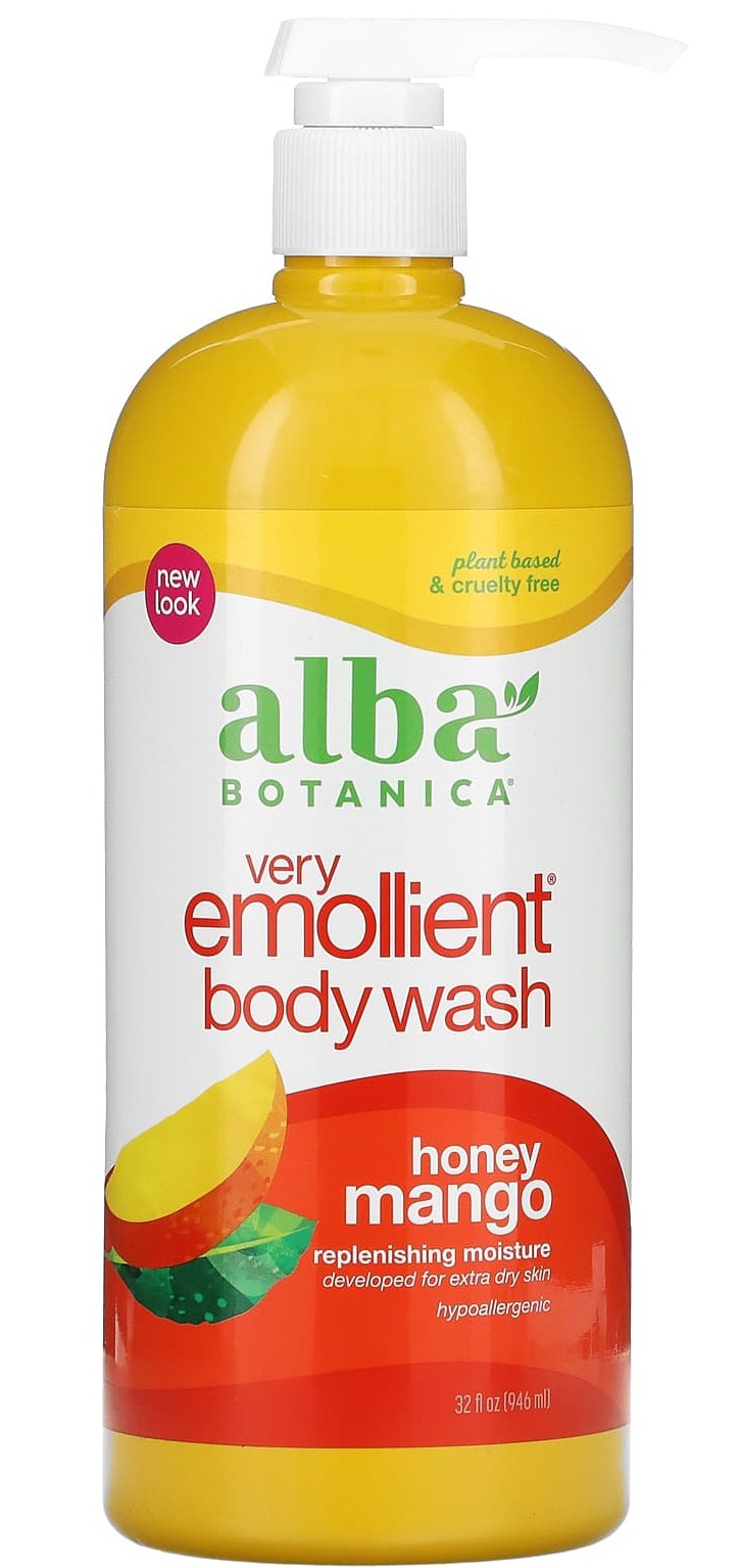 Alba Botanica Very Emollient Body Wash, Honey Mango