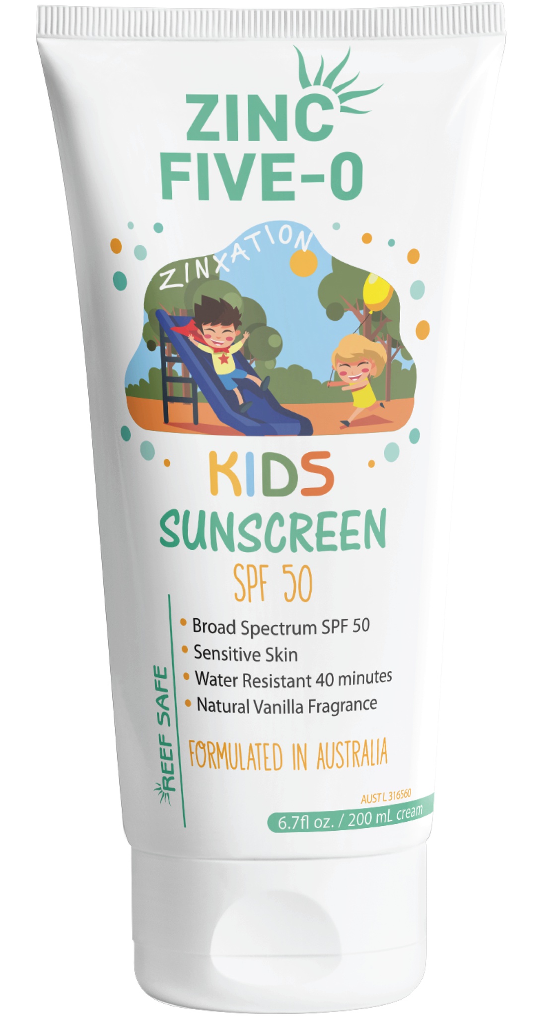 Zinc Five-0 Kids Mineral (zinc Oxide) Sunscreen SPF50