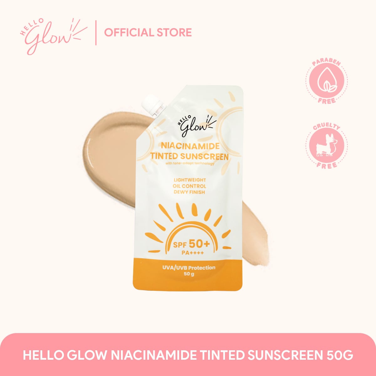 Hello Glow Niacinamide Tinted Sunscreen  SPF 50+ PA++++