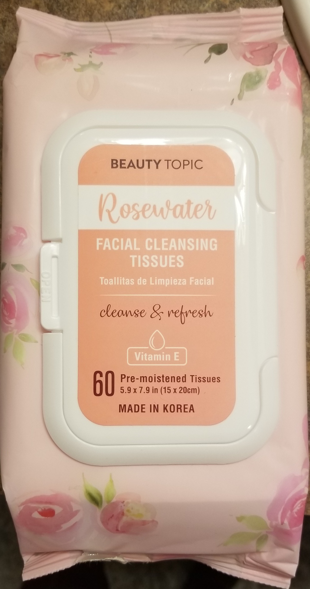 Beauty Topic Rosewater Facial Cleansing Tissues