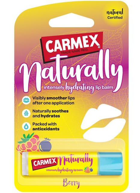 Carmex Naturally Intensely Hydrating Lip Balm Stick - Berry