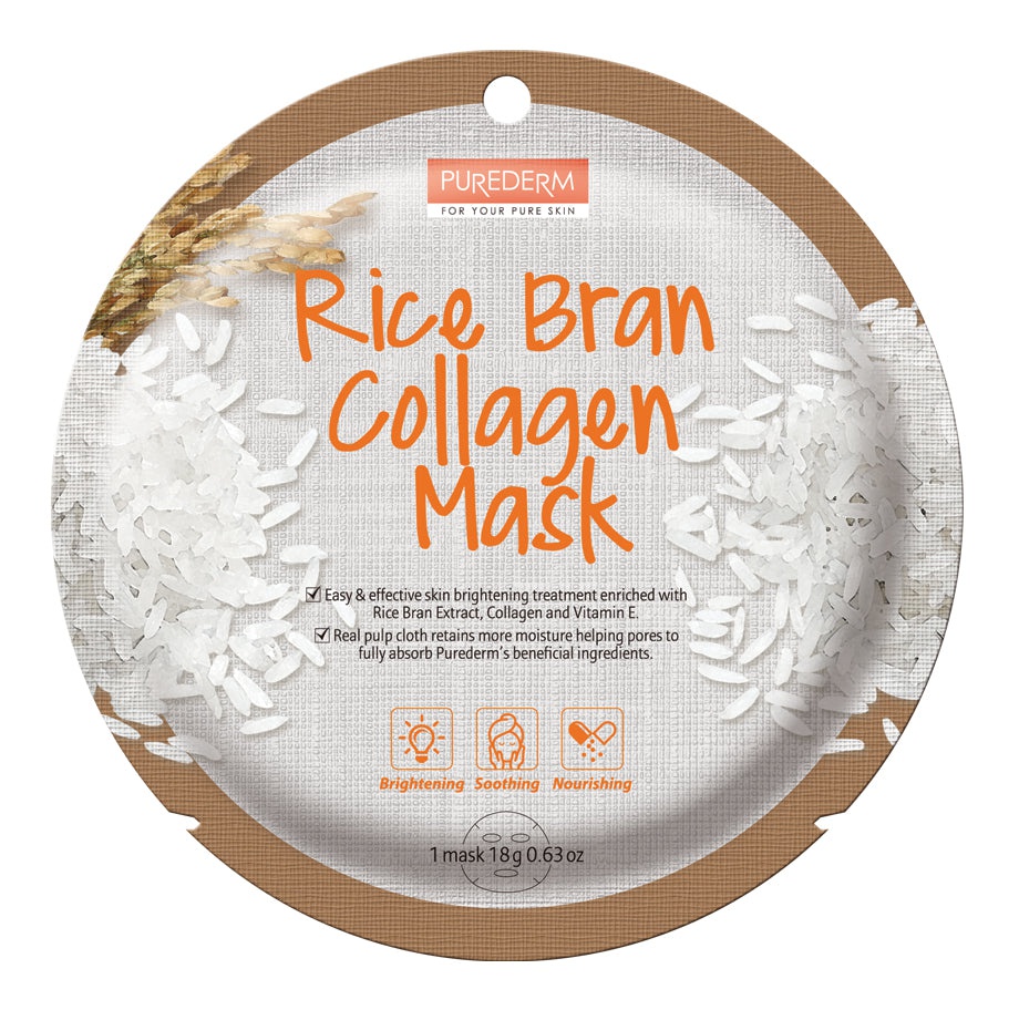 PUREDERM Rice Bran Collagen Mask