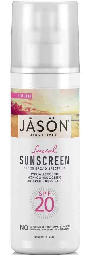 Jason Natural Cosmetics Facial Sunscreen With Aloe, Green Tea & Grapeseed Extract, SPF20