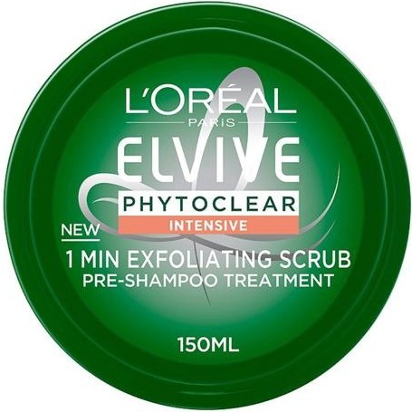 L'Oreal pairs Elvive Phytoclear, Insensitive, 1min Exfoliating Scrub, Pre-shampoo Treatment