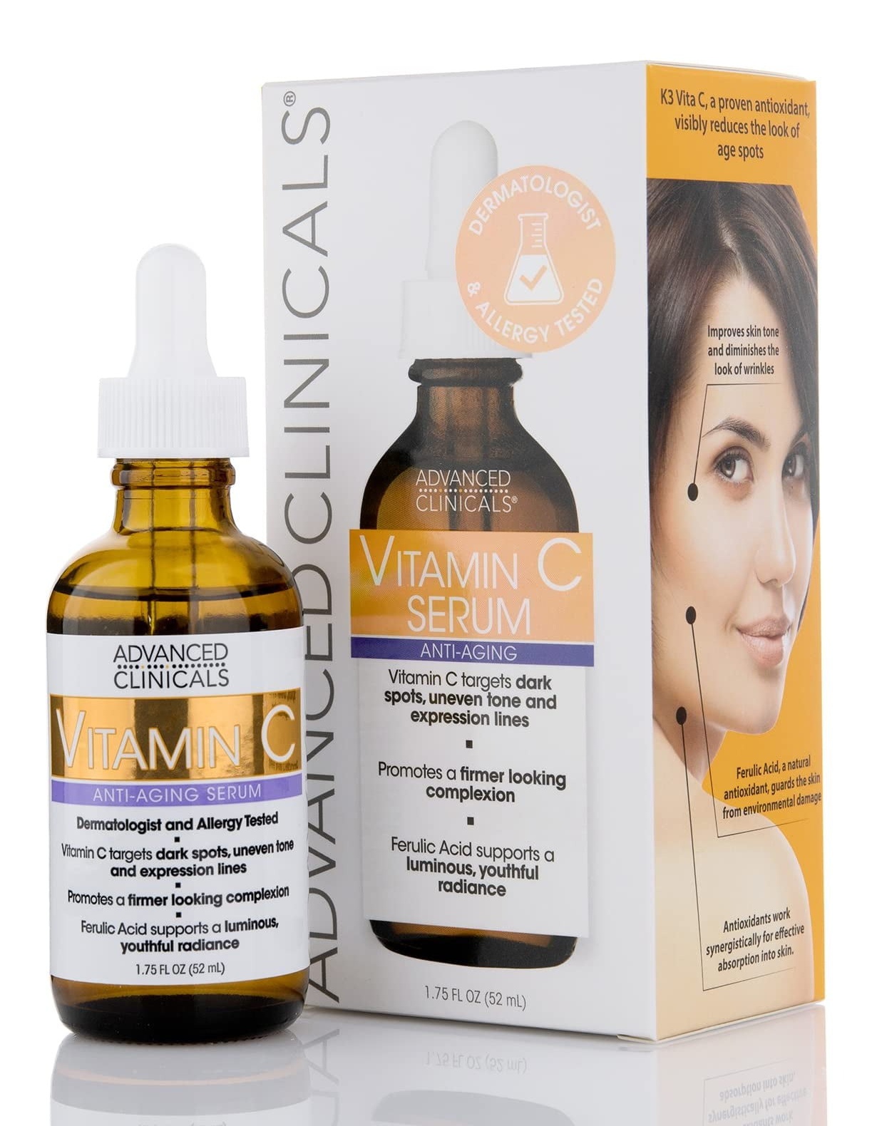 Advanced Clinicals Brightening Vitamin C Face Serum Anti Aging Eye Serum