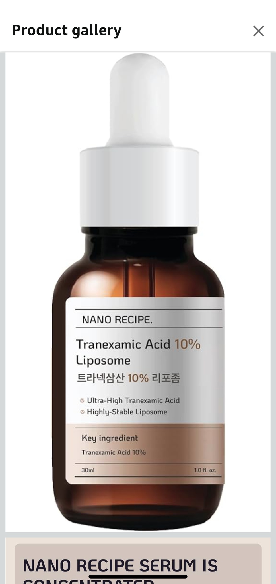 Nano Recipe Tranexamic Acid 10% Concentrate