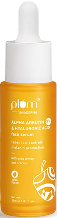 PLUM 2% Alpha Arbutin & Hyaluronic Acid Face Serum With Yuzu Lemon Fades Tan & Even-toned Skin
