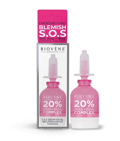 Biovène Barcelona Blemish S.o.s Emergency-pro 20% AHA & BHA + Organic Tea Tree Facial Serum Treatment