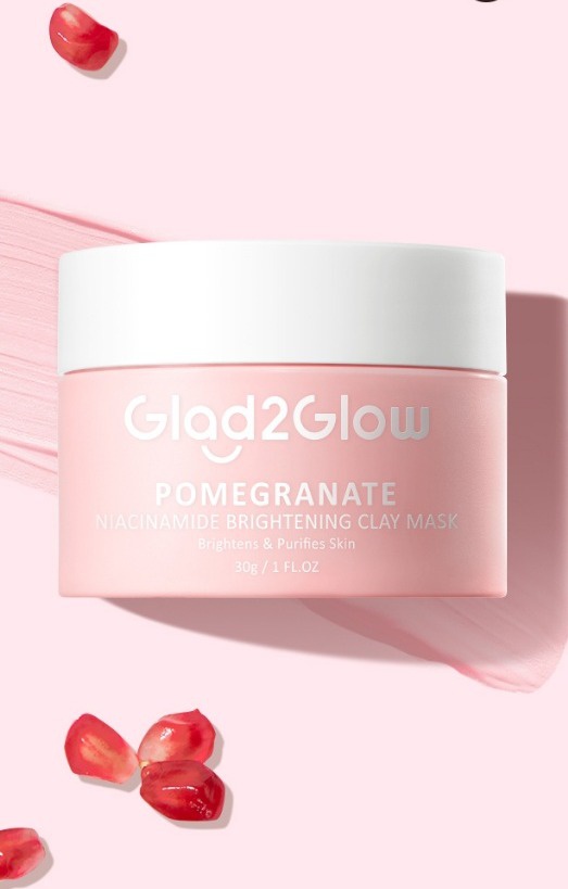 Glad2Glow Pomegranate Niacinamide Brightening Clay Mask