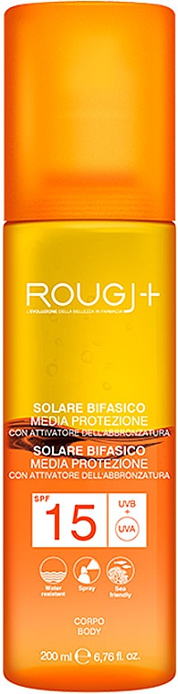 Rougj + Two-phase Sun Lotion Medium Protection With Tanning Activator SPF 15