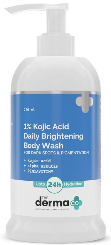 The derma CO 1% Kojic Acid Daily Brightening Body Wash With Alpha Arbutin For Dark Spots & Pigmentation -