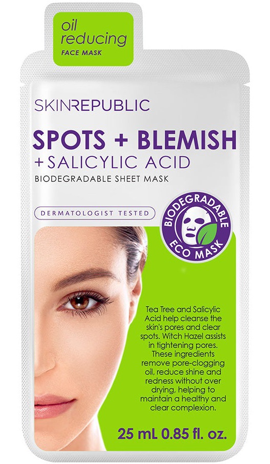 Skin Republic Spots + Blemish + Salicylic Acid Sheet Mask