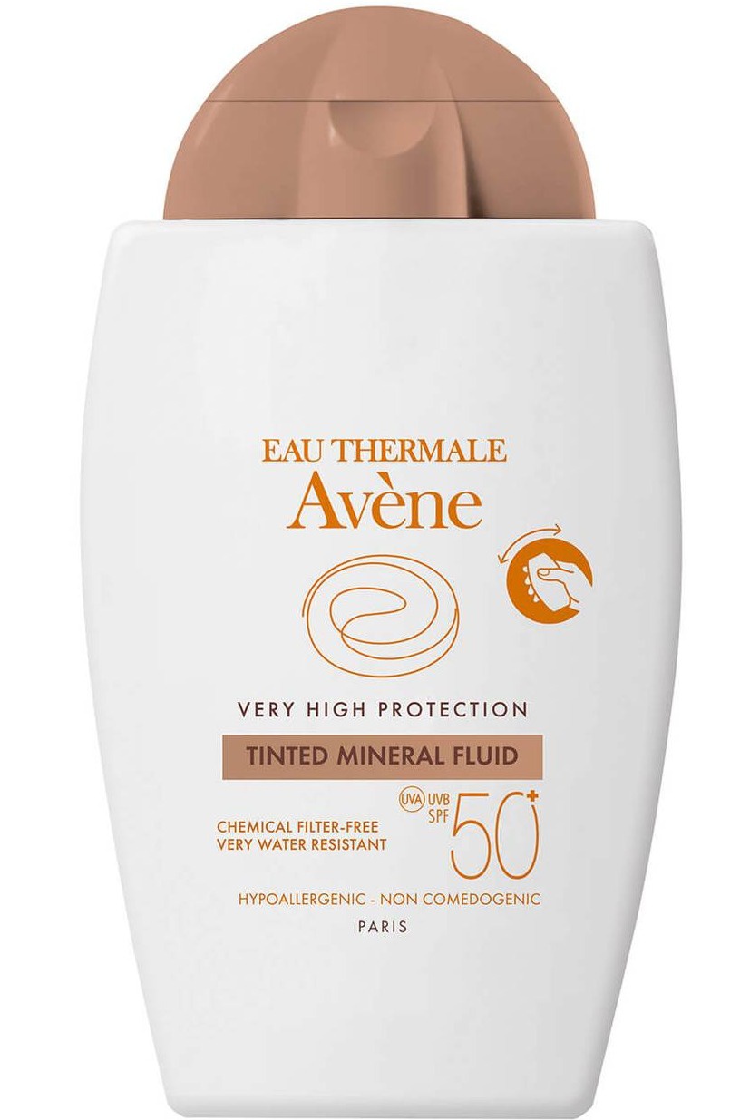 Avene Very High Protection Tinted Mineral Fluid SPF50+ Sun Cream For Intolerant Skin