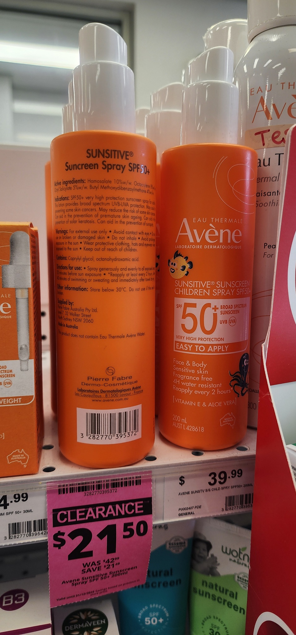 Avene Sunsitive Suncreen Spray SPF50-+
