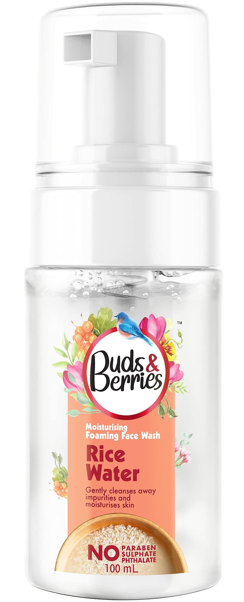 buds & Berries Moisturising Rice Water Face Wash For Soft, Bright & Clear Skin