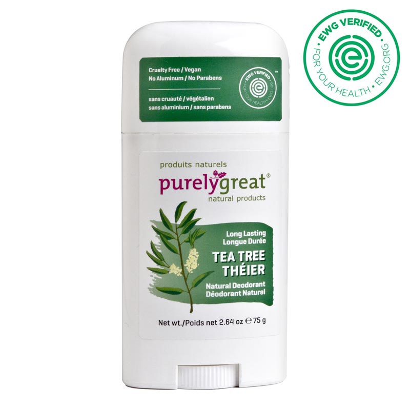 Purelygreat Natural Deodorant Stick, Tea Tree
