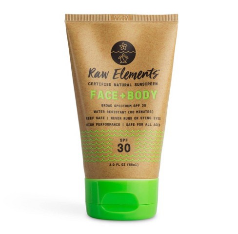 Raw Elements Face + Body Sunscreen Tube SPF 30