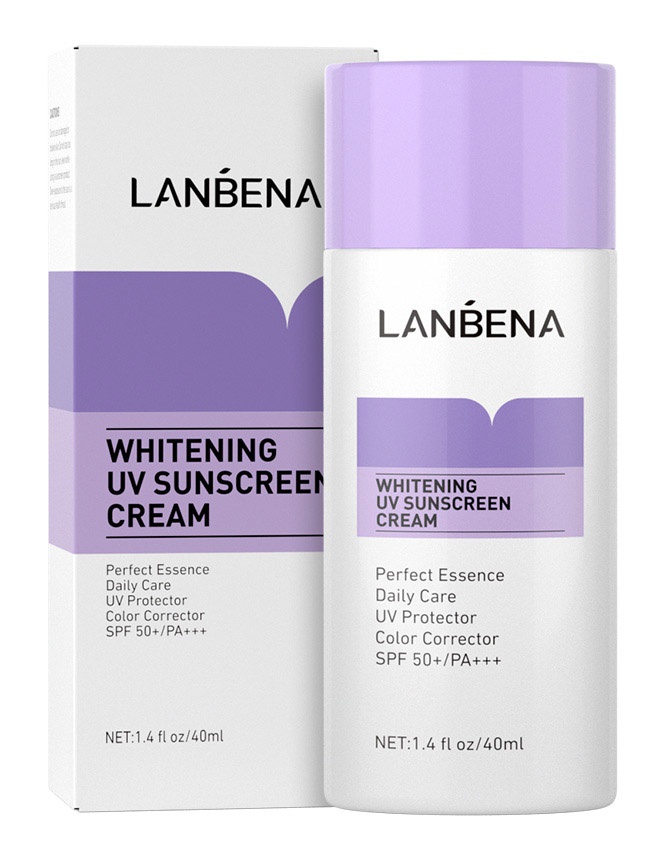 Lanbena Purple Whitening UV Sunscreen Face Cream Sunblock SPF50+