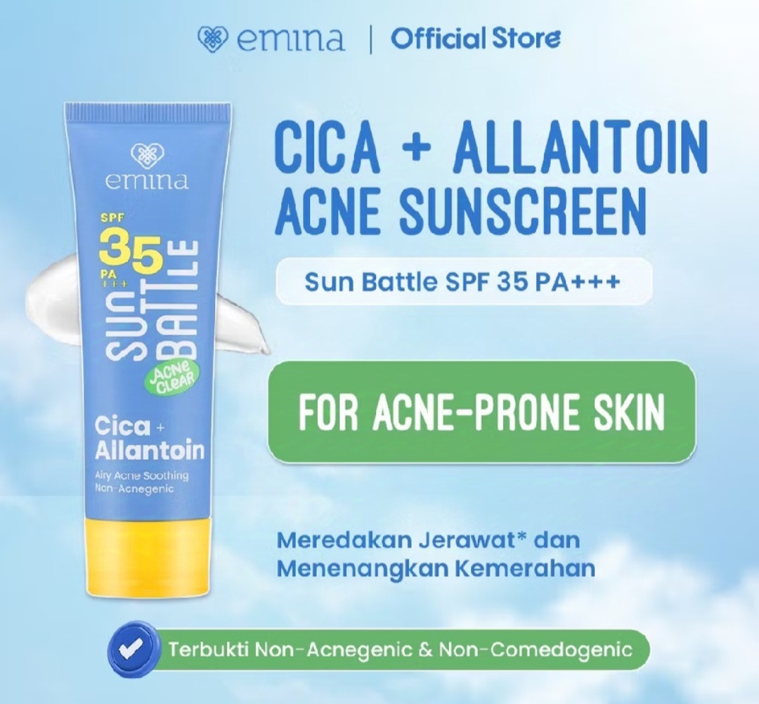 Emina Sun Battle SPF 35 Pa +++ Acne Clear Cica Allantoin