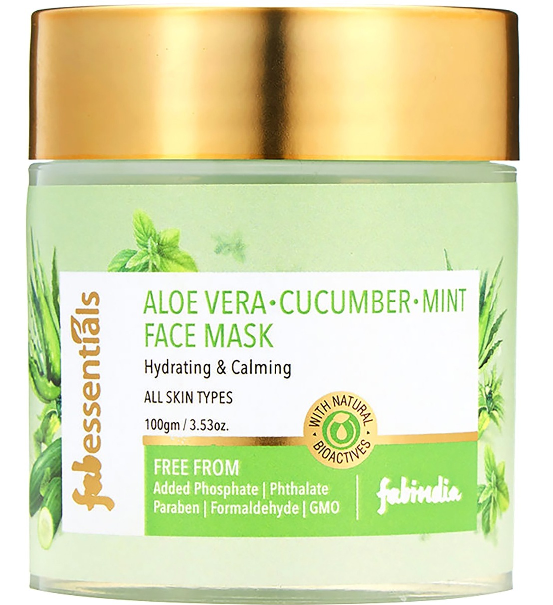 Fabessentials Aloe Vera, Cucumber And Mint Face Mask