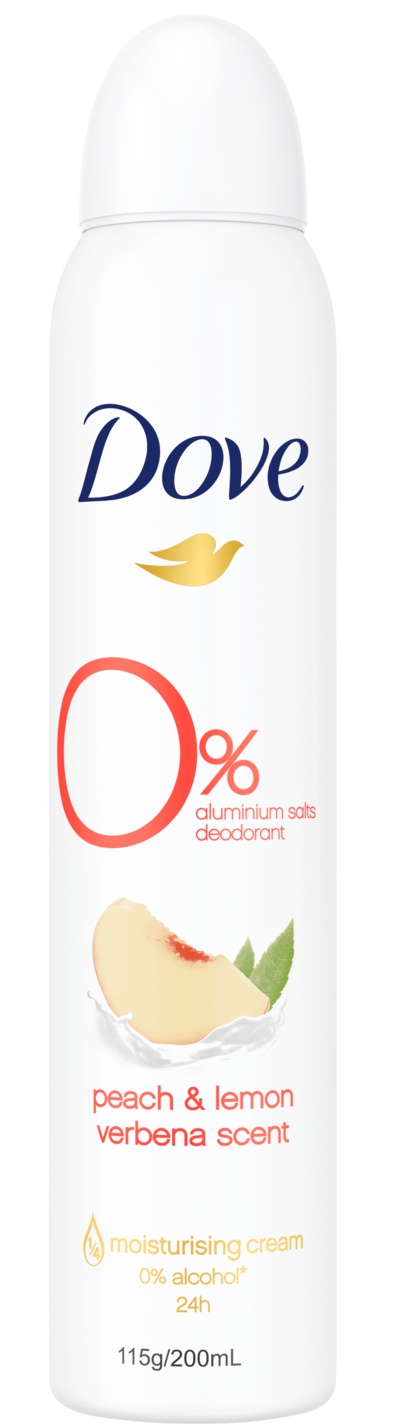 Dove 0% Aluminium Salts Deodorant Peach & Lemon Verbena