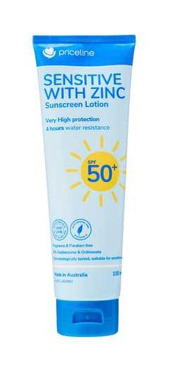 Priceline Sensitive With Zinc Sunscreen