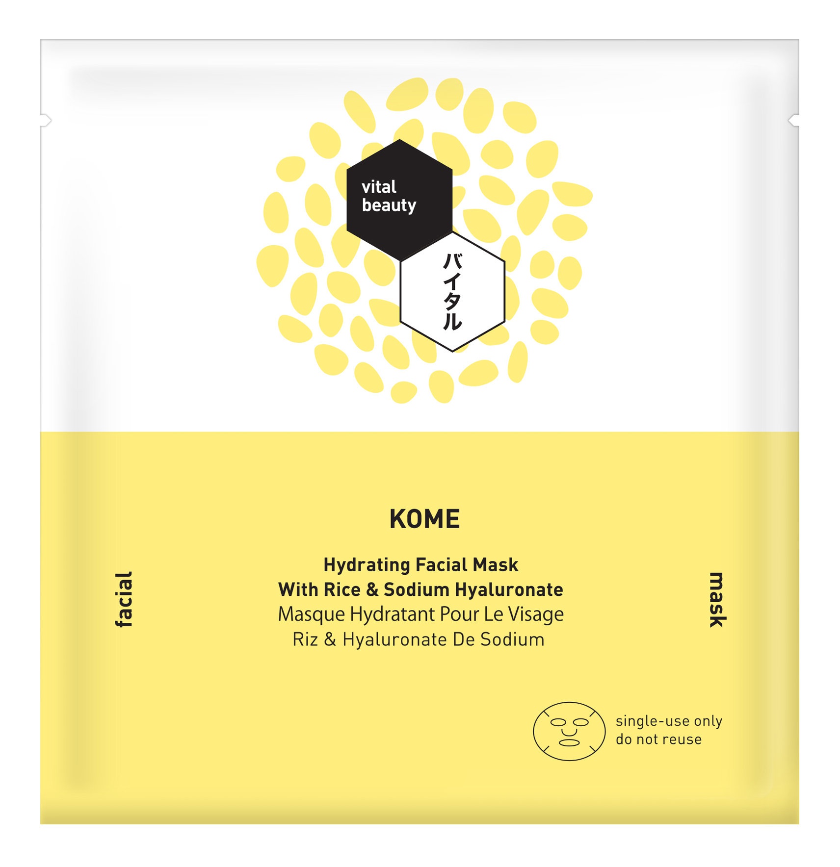 Vital Beauty Kome Hydrating Facial Mask With Rice And Sodium Hyluronate