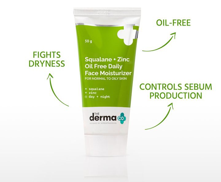 The derma CO Squalane + Zinc Oil Free Daily Face Moisturizer 50gm