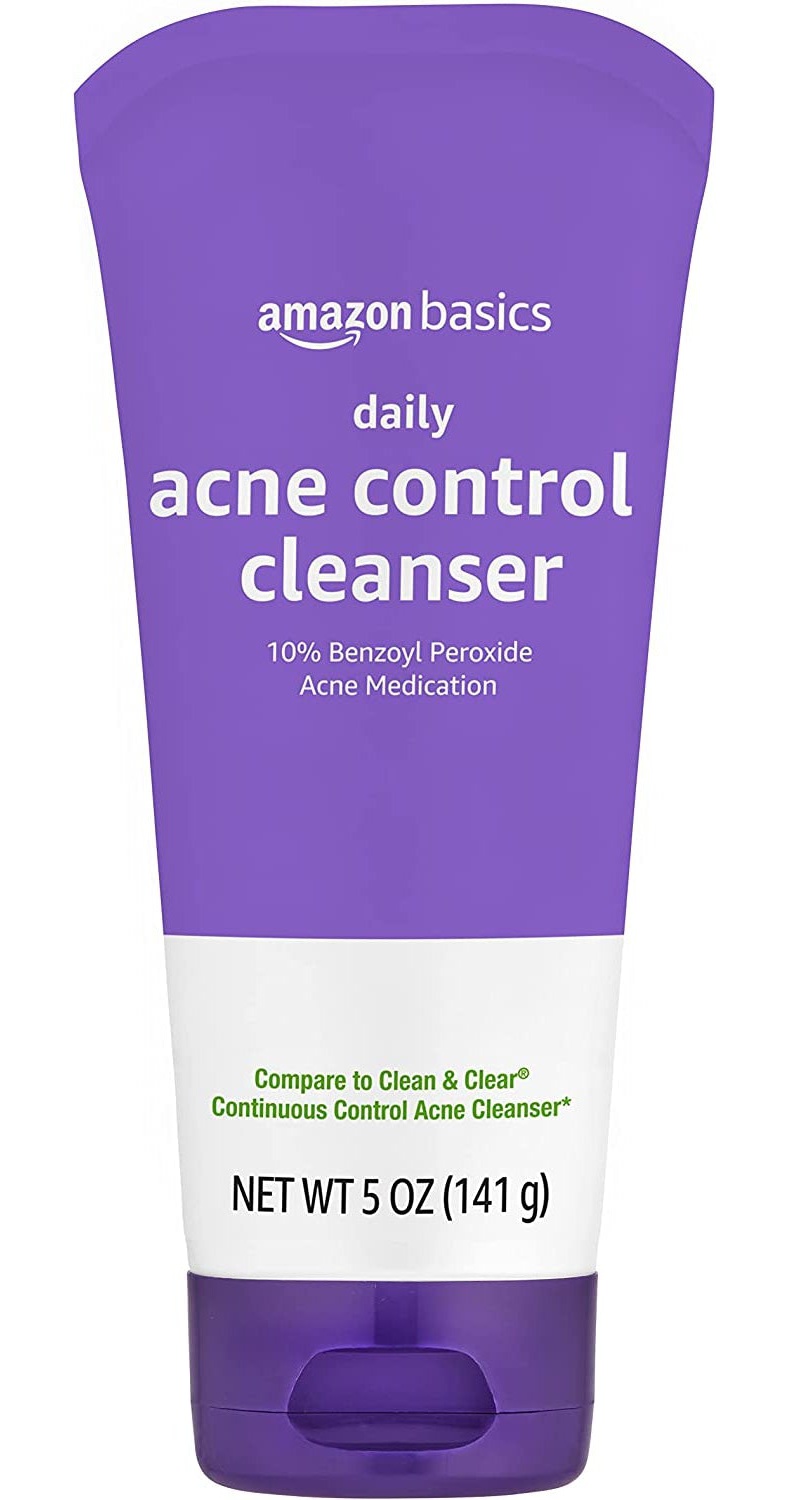 Amazon Basics Daily Acne Control Cleanser, Maximum Strength 10% Benzoyl Peroxide Acne Medication