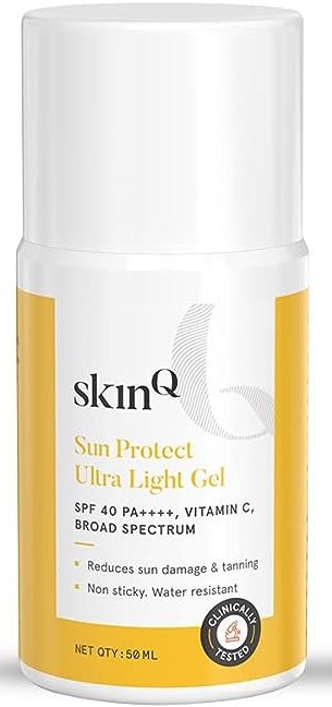 SkinQ Sun Protect Ultra Light Non Sticky Sunscreen Gel: SPF 40 Pa++++ With Vitamin C