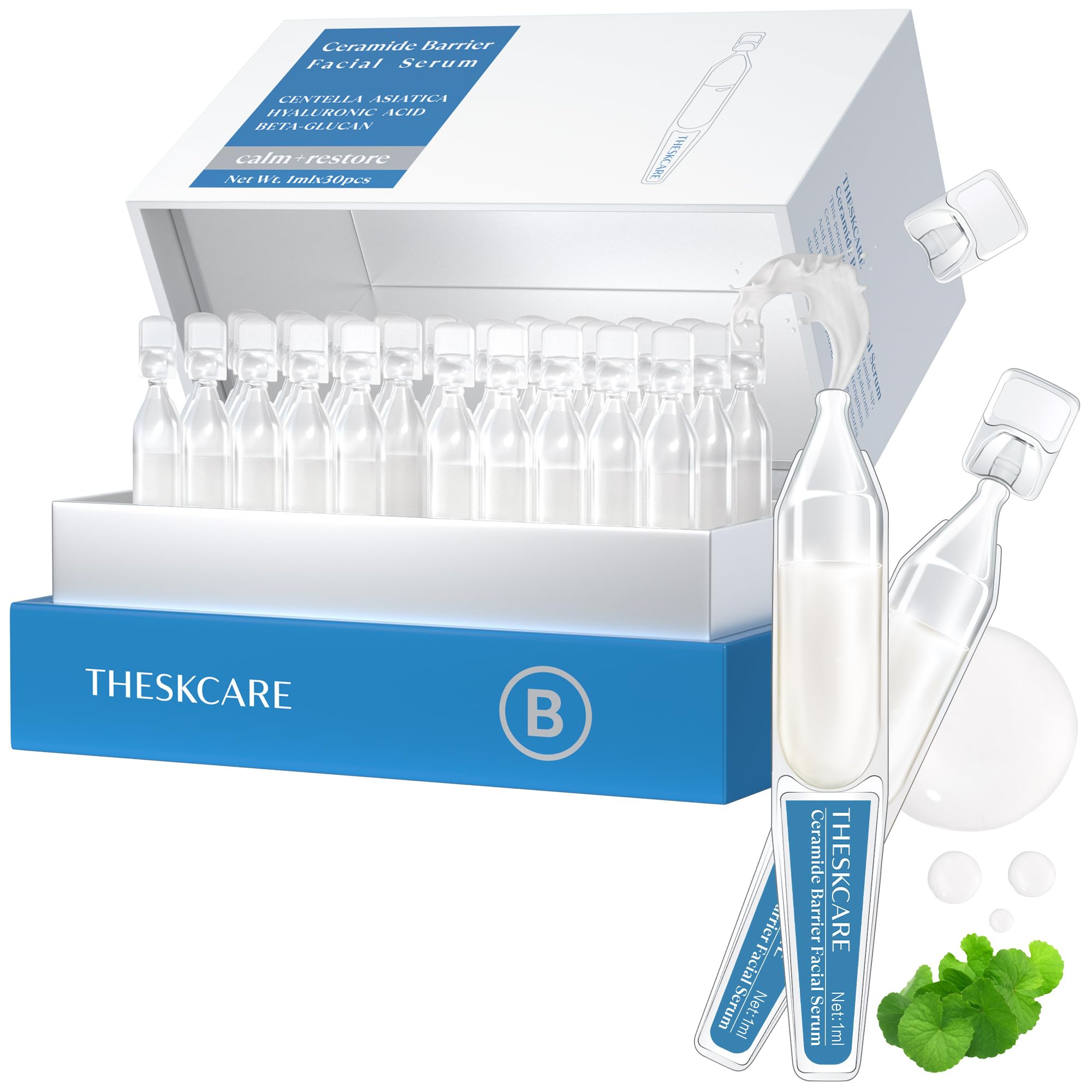 THESKCARE Ceramide Barrier Facial Serum With Centella Asiatica, Hyaluronic Acid, Beta-glucan