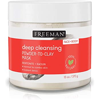 Freeman Instant, Deep Cleansing Facial + Body Powder To Clay Mask