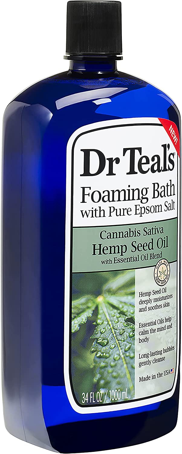 Dr Teals's Foaming Bath With Pure Epsom Salt. Cannibals Sativa Hemp Seed Oil With Essential Oil Blend