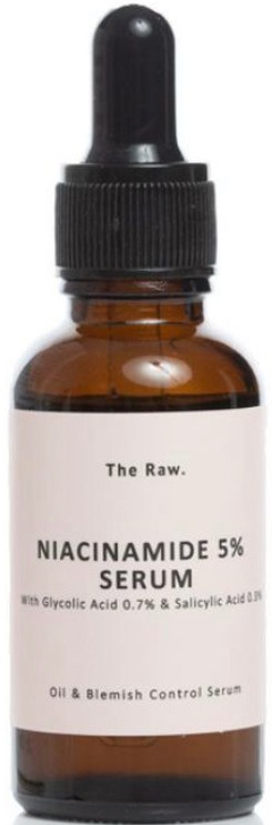 The Raw. Niacinamide 5% Serum With 0.7% Glycolic Acid & 0.3% Salicylic Acid