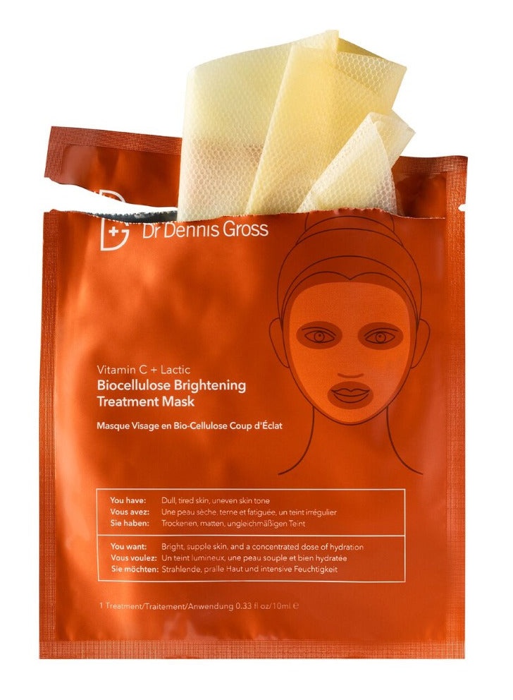 Dr Dennis Gross Vitamin C And Lactic Biocellulose Brightening Treatment Mask