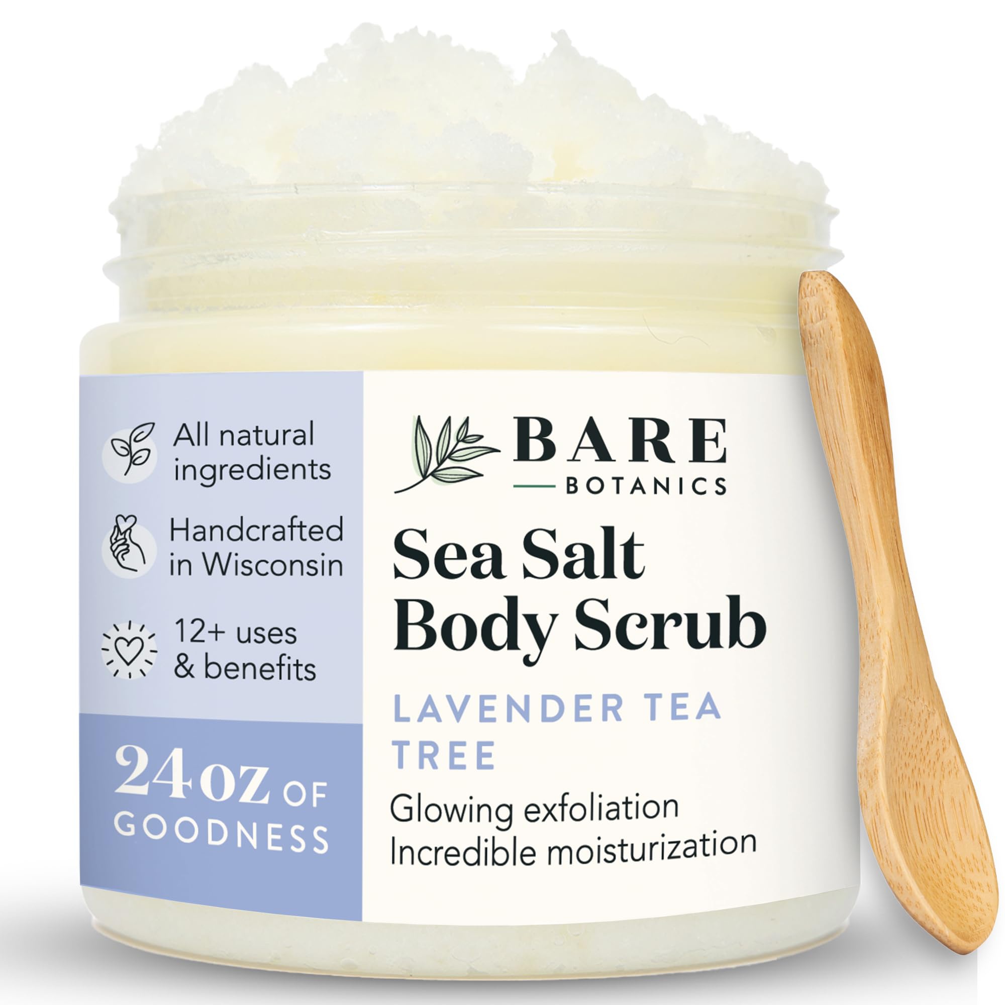 Bare Botanics Sea Salt Body Scrub Lavender Tea Tree