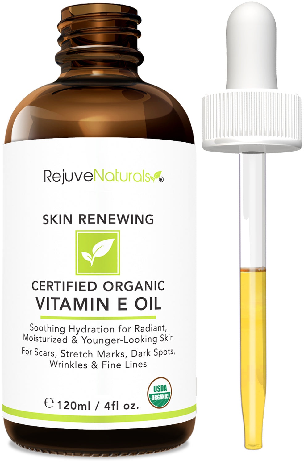 RejuveNaturals Certified Organic Vitamin E Oil