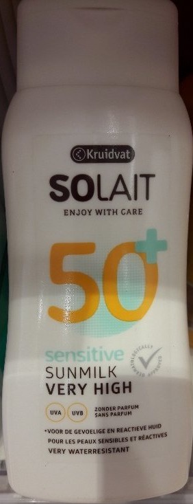 Kruidvat Solait Solait Sensitive SPF50+ Sunmilk With Vitamin E