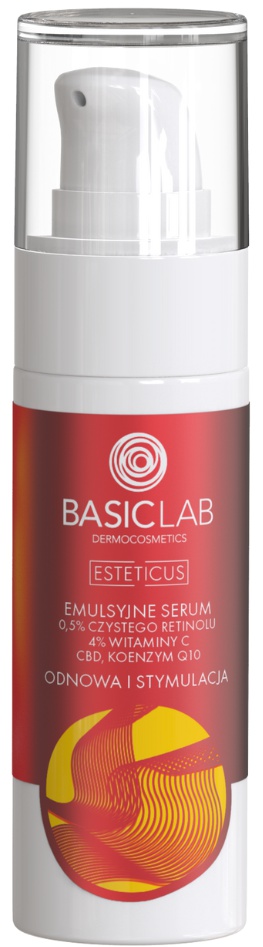 Basiclab Emulsion Serum With 0.5% Pure Retinol, 4% Vitamin C, CBD, And Coenzyme Q10