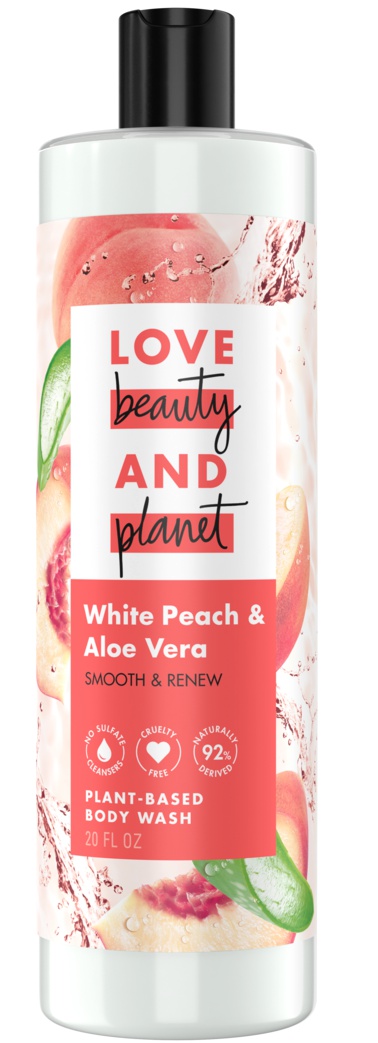 Love beauty and planet White Peach & Aloe Vera Plant Based Body Wash