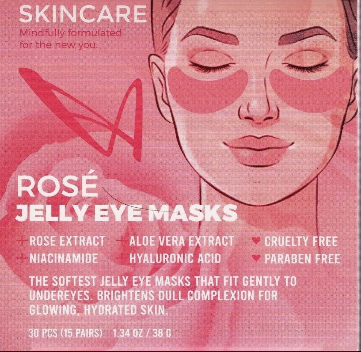LA Splash Rosé Jelly Eye Masks