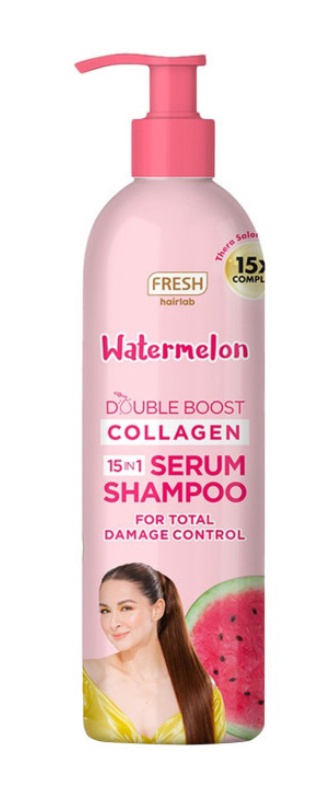 Fresh Hairlab Watermelon Double Boost Collagen 15 In 1 Serum Shampoo For Total Damage Control