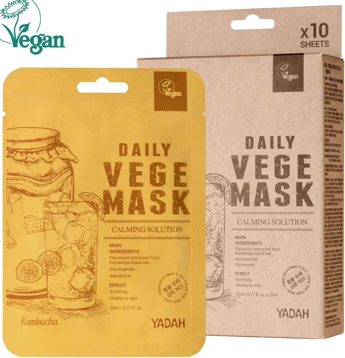 Yadah Daily Vege Mask Calming Solution Kombucha