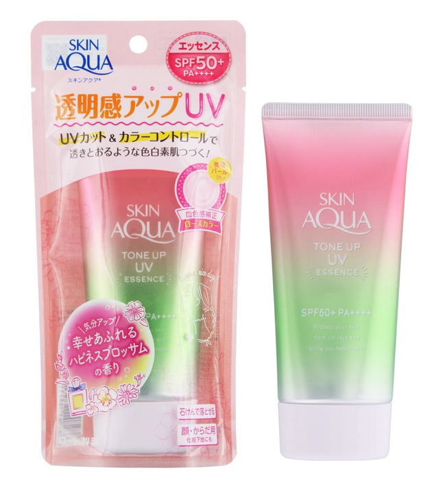 Rohto Mentholatum Skin Aqua Tone Up UV Essence SPF 50+ Pa++++ Happiness Aura