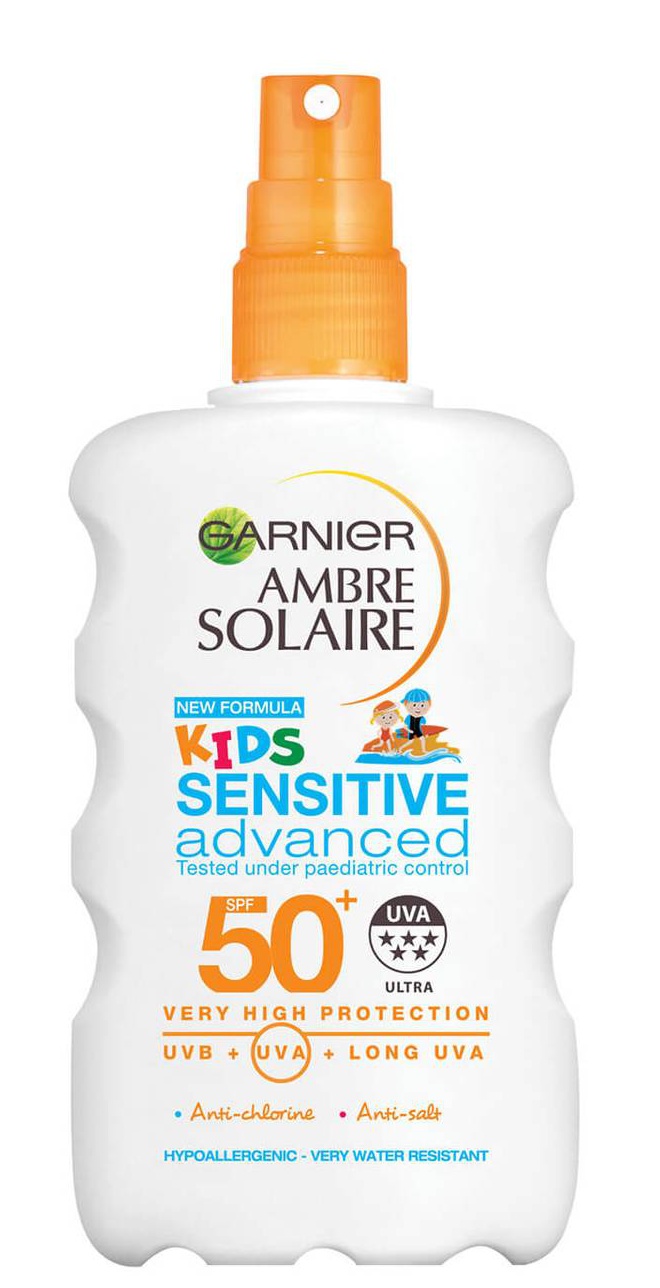 Garnier Ambre Solaire Kids Sensitive Sun Cream Spray SPF 50 ...