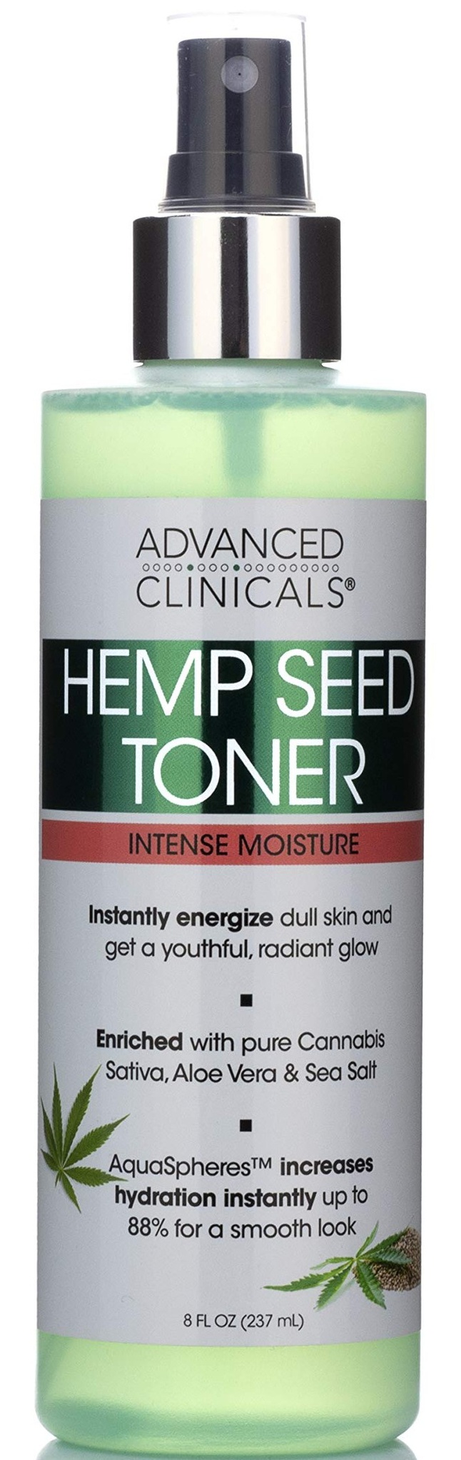 Advanced Clinicals Hemp Oil Hydrating Facial Toner Mist W/ Sea Salt & Aloe